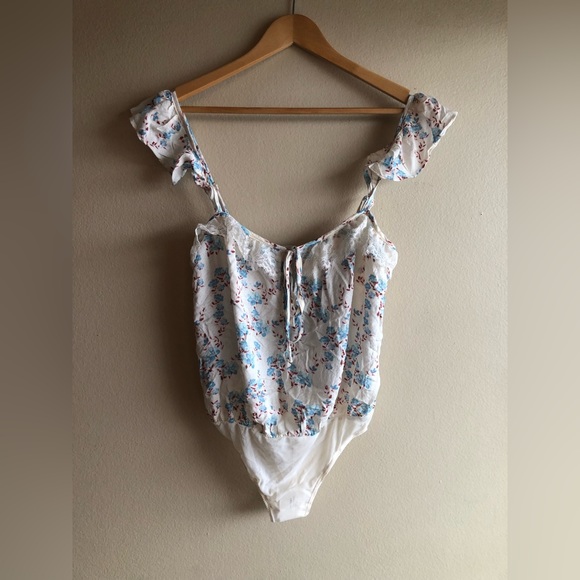 Free People Other - NEW Free People Take It Away Bodysuit in Ivory Combo Size XS